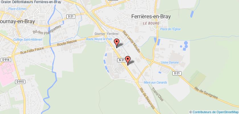 plan défibrillateurs Ferrières-en-Bray