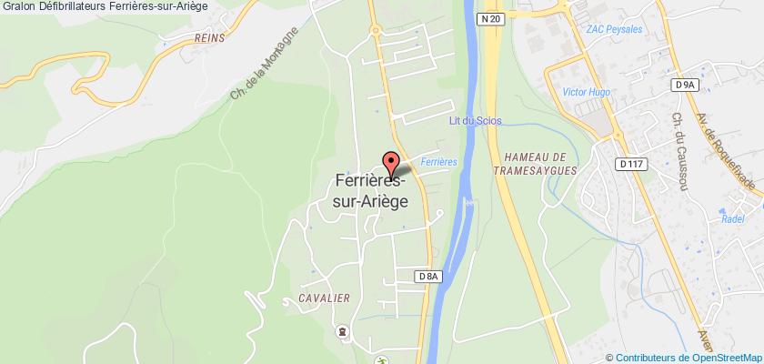 plan défibrillateurs Ferrières-sur-Ariège