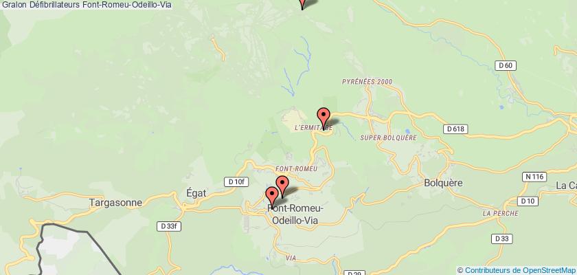 plan défibrillateurs Font-Romeu-Odeillo-Via