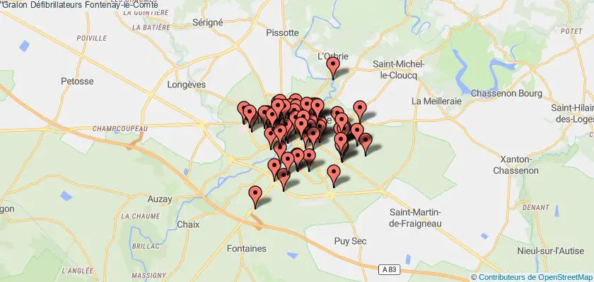 plan défibrillateurs Fontenay-le-Comte