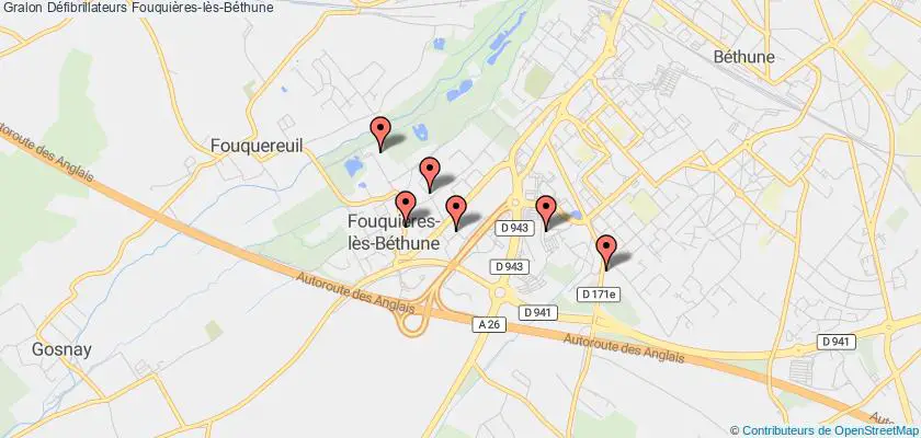 plan défibrillateurs Fouquières-lès-Béthune