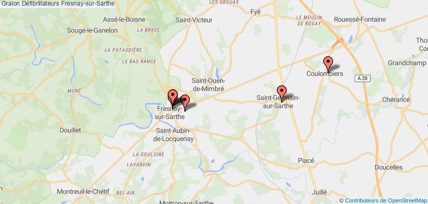 plan défibrillateurs Fresnay-sur-Sarthe