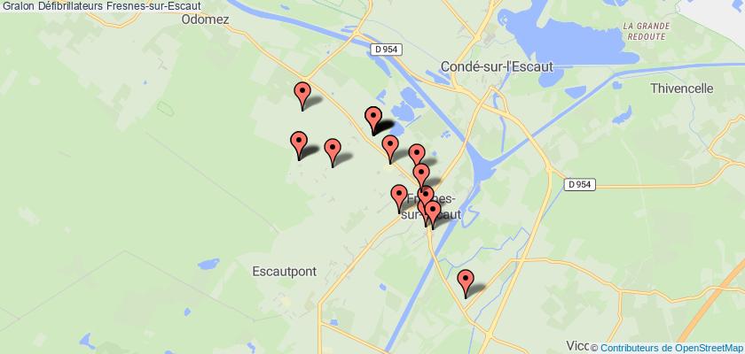 plan défibrillateurs Fresnes-sur-Escaut