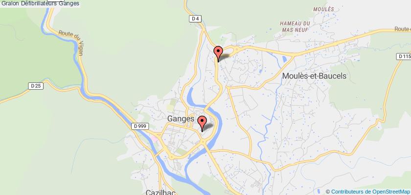 plan défibrillateurs Ganges
