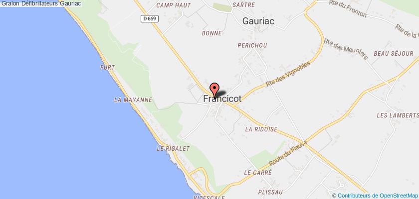 plan défibrillateurs Gauriac