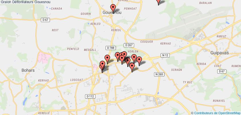 plan défibrillateurs Gouesnou