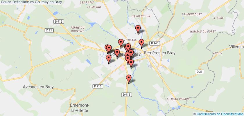 plan défibrillateurs Gournay-en-Bray