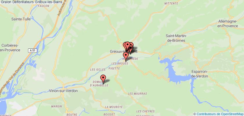 plan défibrillateurs Gréoux-les-Bains