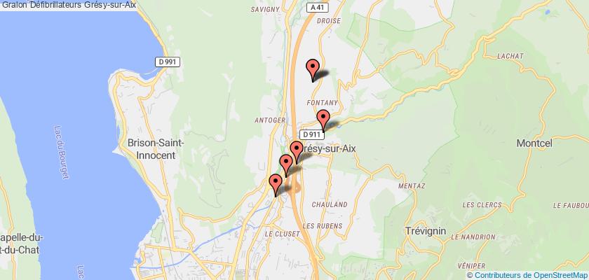plan défibrillateurs Grésy-sur-Aix