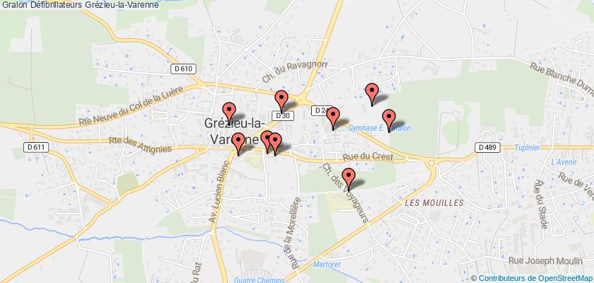 plan défibrillateurs Grézieu-la-Varenne