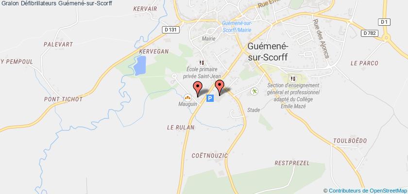 plan défibrillateurs Guémené-sur-Scorff