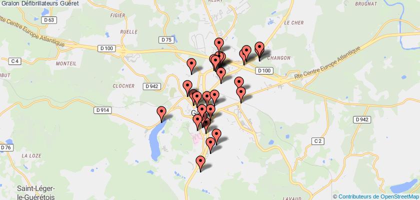 plan défibrillateurs Guéret