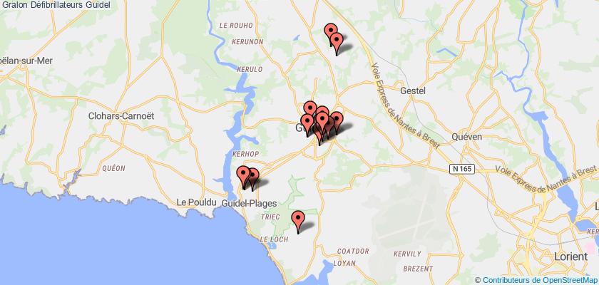 plan défibrillateurs Guidel