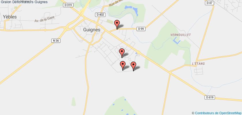 plan défibrillateurs Guignes