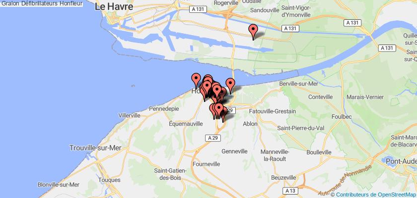 plan défibrillateurs Honfleur