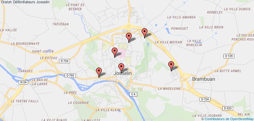 plan défibrillateurs Josselin