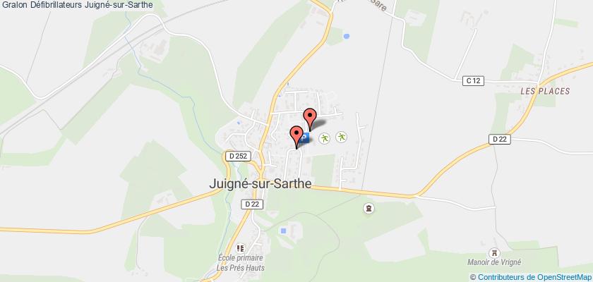 plan défibrillateurs Juigné-sur-Sarthe