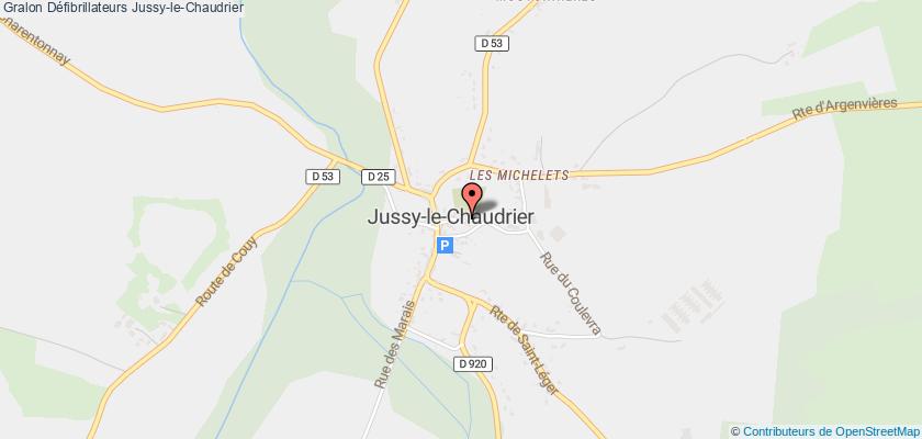 plan défibrillateurs Jussy-le-Chaudrier