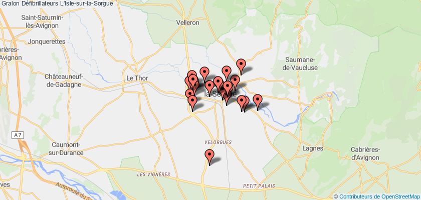plan défibrillateurs L'Isle-sur-la-Sorgue