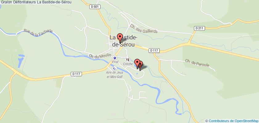 plan défibrillateurs La Bastide-de-Sérou
