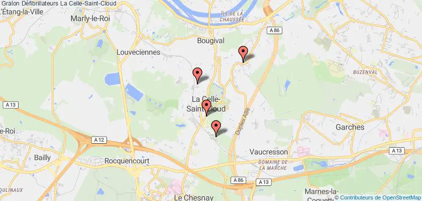 plan défibrillateurs La Celle-Saint-Cloud