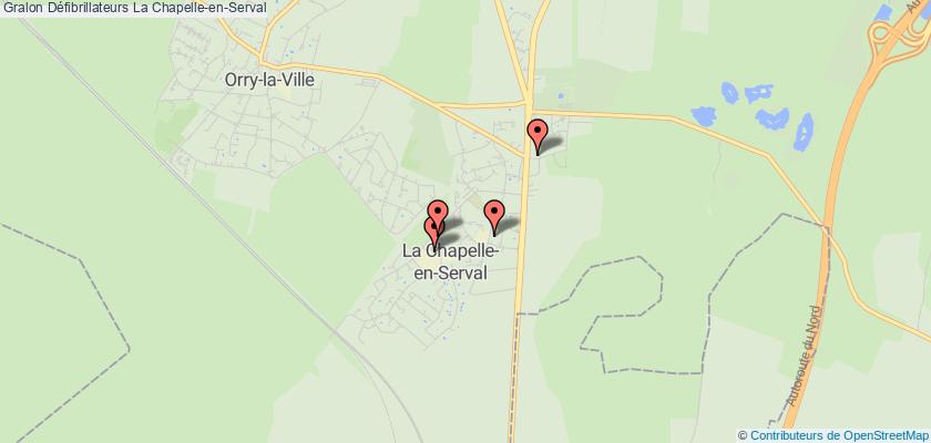 plan défibrillateurs La Chapelle-en-Serval
