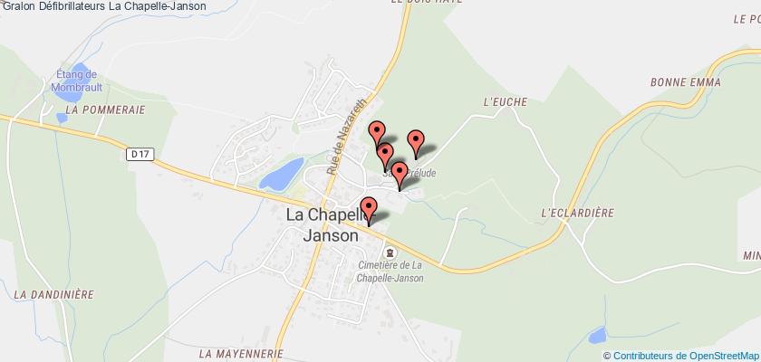 plan défibrillateurs La Chapelle-Janson