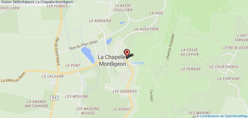 plan défibrillateurs La Chapelle-Montligeon
