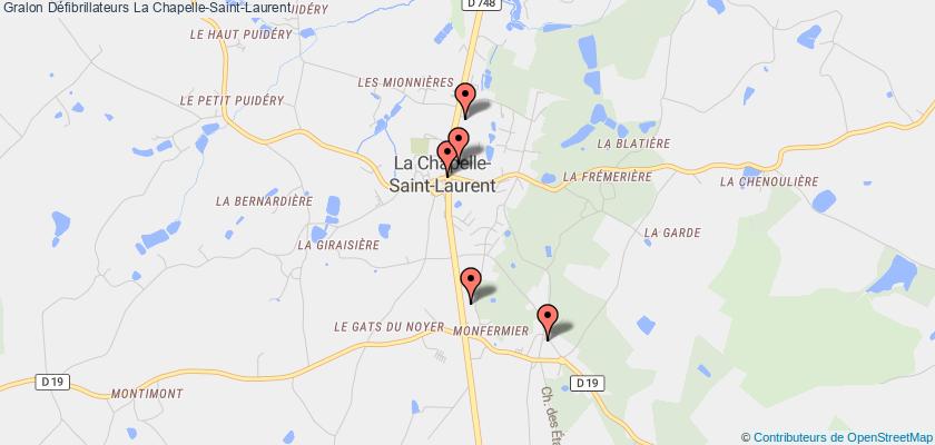 plan défibrillateurs La Chapelle-Saint-Laurent
