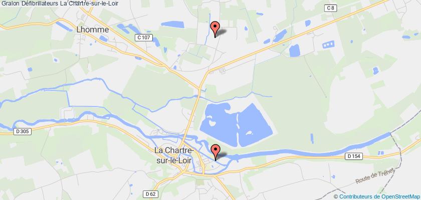 plan défibrillateurs La Chartre-sur-le-Loir