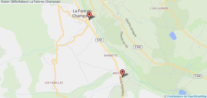 plan défibrillateurs La Fare-en-Champsaur