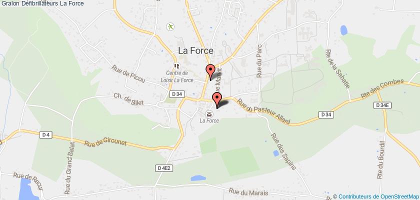 plan défibrillateurs La Force