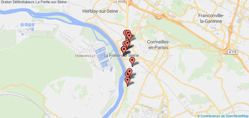plan défibrillateurs La Frette-sur-Seine