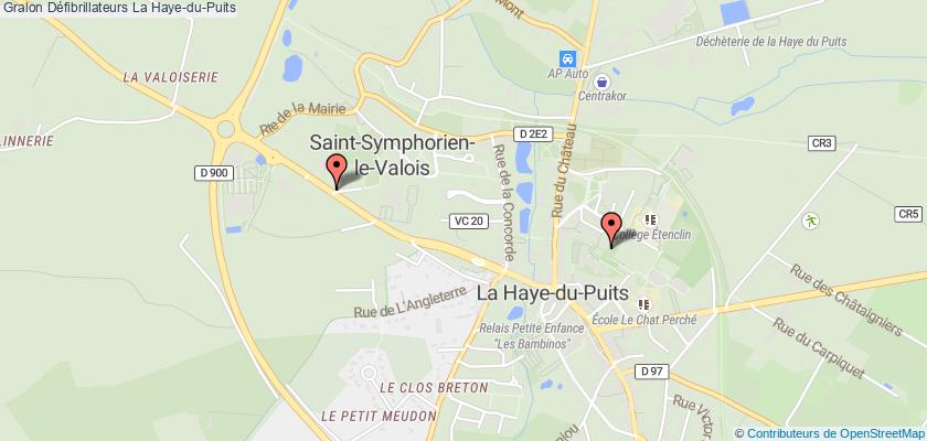 plan défibrillateurs La Haye-du-Puits