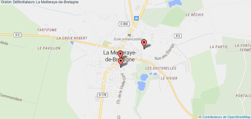 plan défibrillateurs La Meilleraye-de-Bretagne