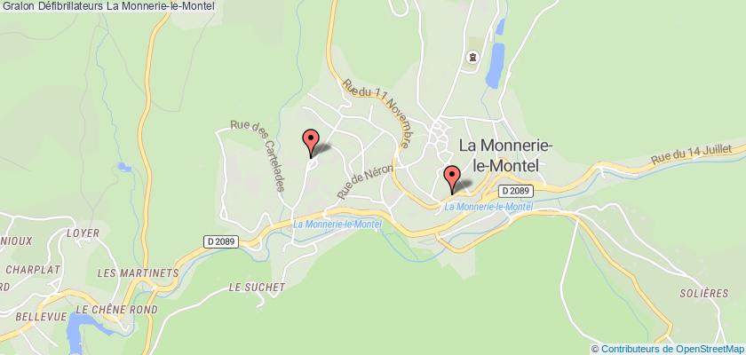plan défibrillateurs La Monnerie-le-Montel