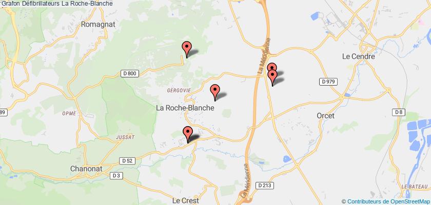 plan défibrillateurs La Roche-Blanche