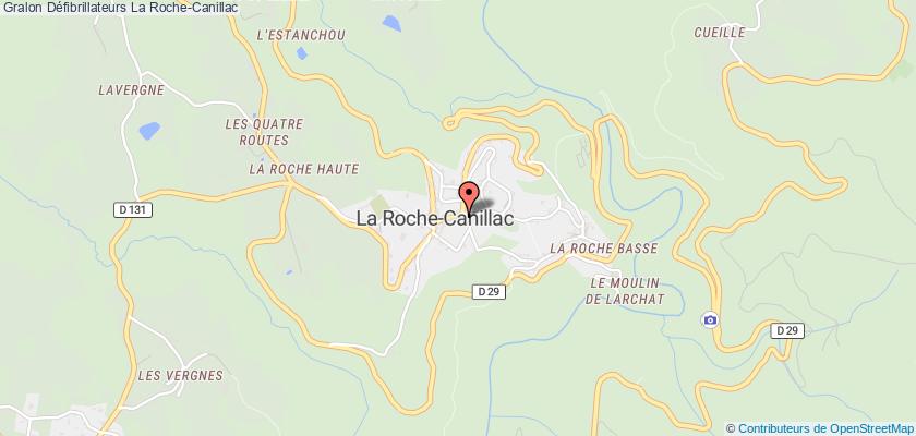 plan défibrillateurs La Roche-Canillac