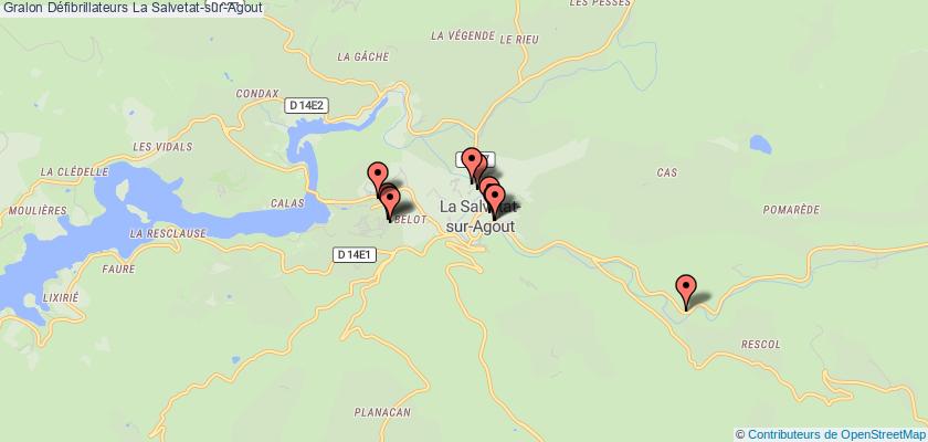 plan défibrillateurs La Salvetat-sur-Agout