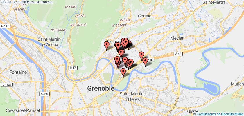 plan défibrillateurs La Tronche