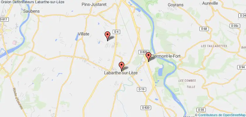 plan défibrillateurs Labarthe-sur-Lèze