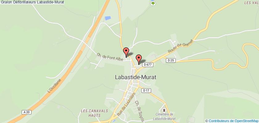 plan défibrillateurs Labastide-Murat