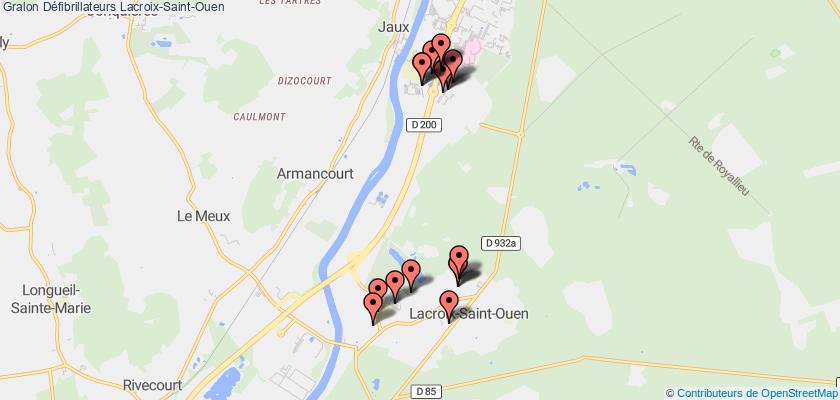 plan défibrillateurs Lacroix-Saint-Ouen