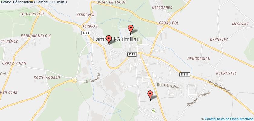 plan défibrillateurs Lampaul-Guimiliau