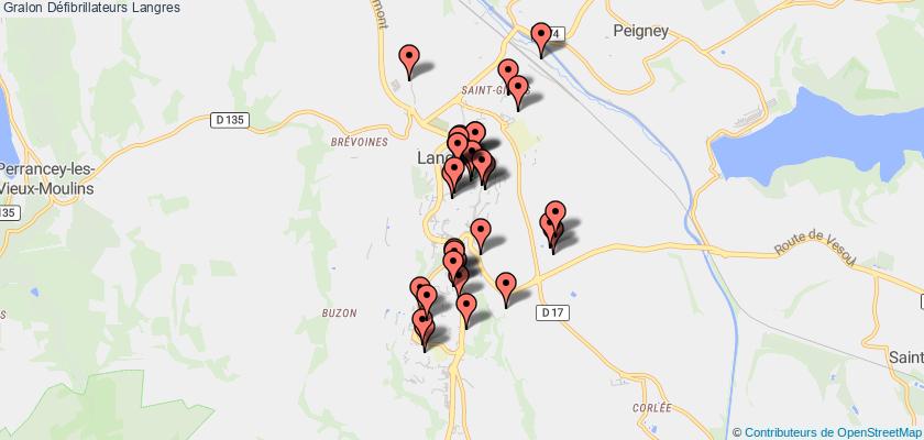 plan défibrillateurs Langres