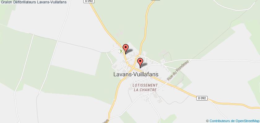 plan défibrillateurs Lavans-Vuillafans