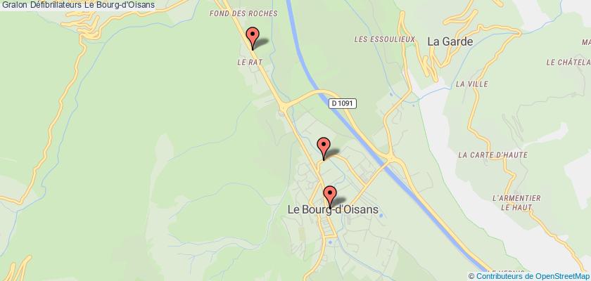plan défibrillateurs Le Bourg-d'Oisans