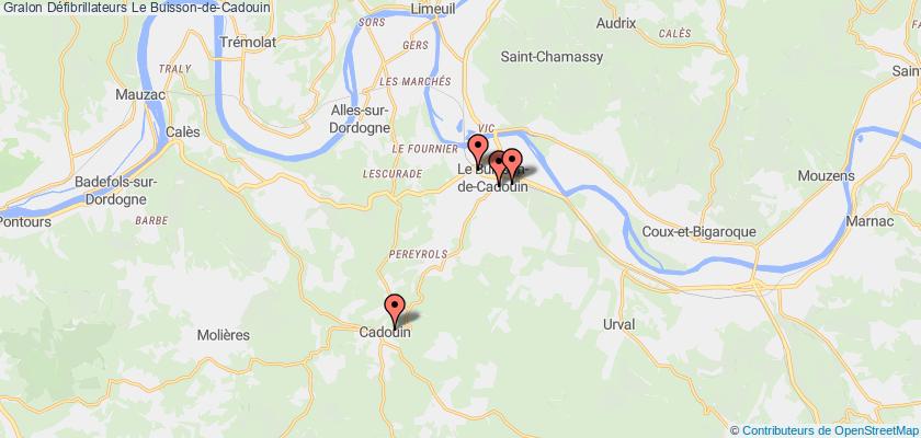 plan défibrillateurs Le Buisson-de-Cadouin