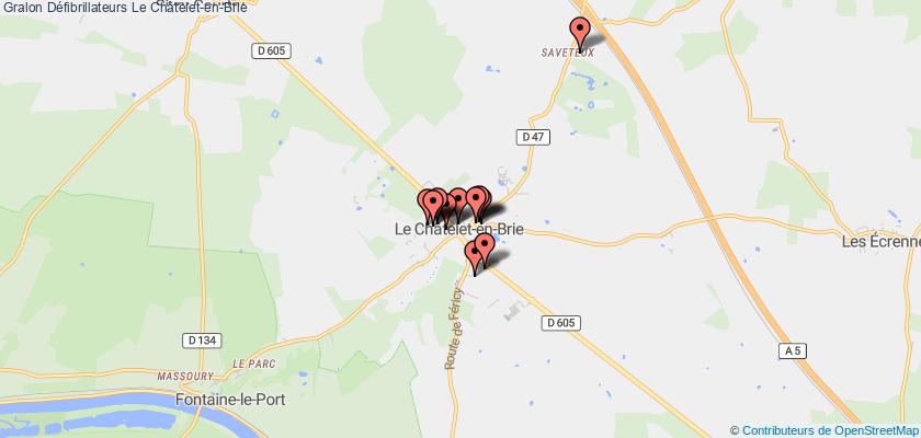 plan défibrillateurs Le Châtelet-en-Brie