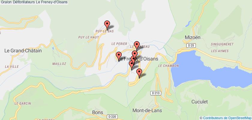 plan défibrillateurs Le Freney-d'Oisans